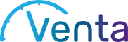Blue logo with the word Venta - a time & attendance management software.