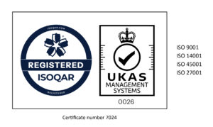 Graphic detailing ISOQAR registration & UKAS management systems certifications for neuven solutions